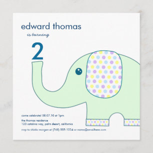 Elephant in Pastels Birthday-uitvindingen Kaart