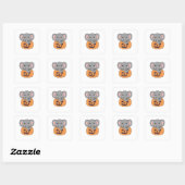 Elephant in pomkin Cute Elephant Happy Halloween Vierkante Sticker (Vel)