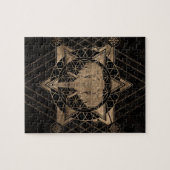 Elephant in Sacred Geometry - Zwart en goud Legpuzzel (Horizontaal)