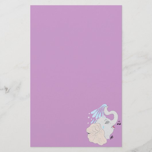 Elephant in Shower Stationery Briefpapier (Voorkant)