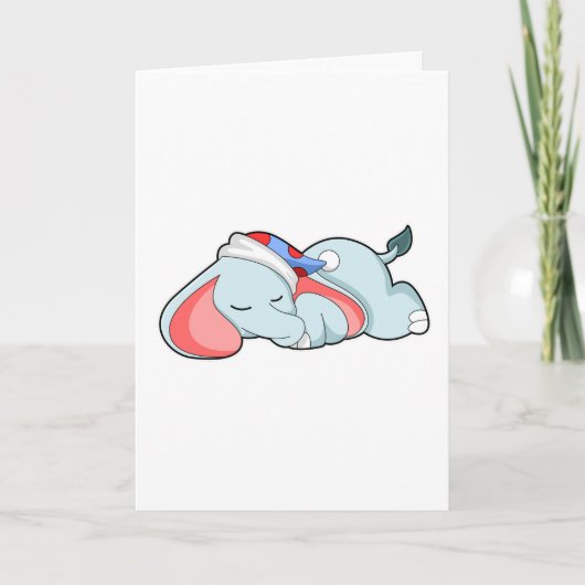 Elephant in Sleeping met Sleepyhead Kaart (Voorkant)