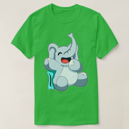 Elephant in Sleeping with Pillow T-shirt (Design voorkant)