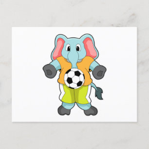 Elephant in Soccer Sports Briefkaart