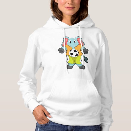 Elephant in Soccer Sports Hoodie (Voorkant)