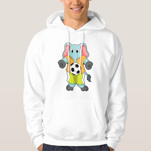Elephant in Soccer Sports Hoodie (Voorkant)