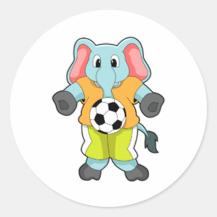 Elephant in Soccer Sports Ronde Sticker