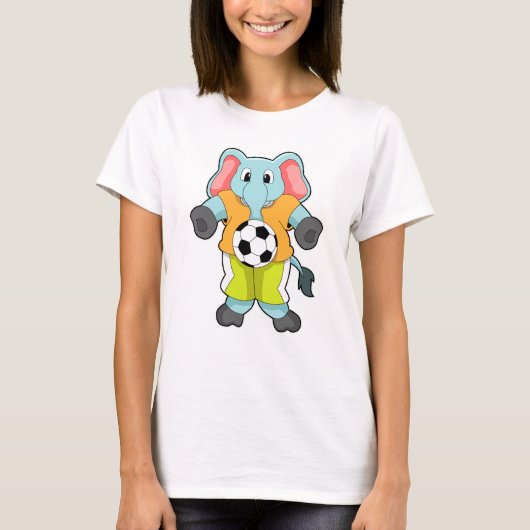 Elephant in Soccer Sports T-shirt (Voorkant)