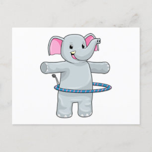 Elephant in Sports with Fitness tires Briefkaart