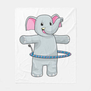 Elephant in Sports with Fitness tires Fleece Deken