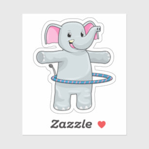 Elephant in Sports with Fitness tires Sticker