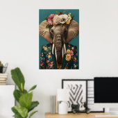 Elephant In Suit Poster, Elephant Portrait Poster (Thuiskantoor)