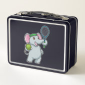 Elephant in Tennis met Tennis racket (Achterkant)