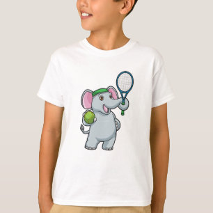 Elephant in Tennis met Tennis racket & Ball T-shirt