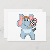 Elephant in Tennis met Tennis racket Briefkaart (Voorkant / Achterkant)