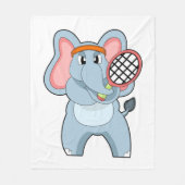 Elephant in Tennis met Tennis racket Fleece Deken (Voorkant)