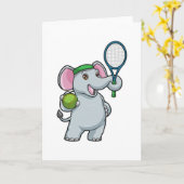 Elephant in Tennis met Tennis racket Kaart (Gele Bloem)