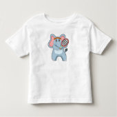 Elephant in Tennis met Tennis racket Kinder Shirts (Voorkant)