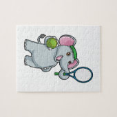 Elephant in Tennis met Tennis racket Legpuzzel (Horizontaal)