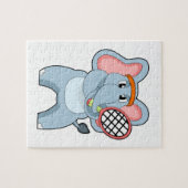 Elephant in Tennis met Tennis racket Legpuzzel (Horizontaal)