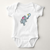 Elephant in Tennis met Tennis racket Romper (Voorkant)