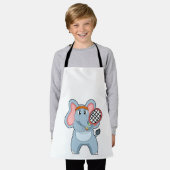 Elephant in Tennis met Tennis racket Schort (Gedragen)