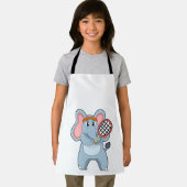 Elephant in Tennis met Tennis racket Schort (Insitu)