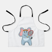 Elephant in Tennis met Tennis racket Schort (Voorkant)