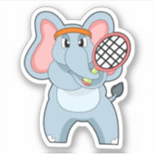 Elephant in Tennis met Tennis racket Sticker (Voorkant)
