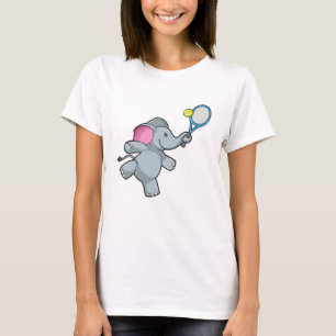 Elephant in Tennis met Tennis racket T-shirt