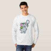 Elephant in Tennis met Tennis racket T-shirt (Voorkant volledig)