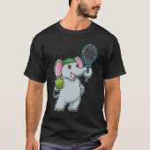 Elephant in Tennis met Tennis racket T-shirt (Voorkant)