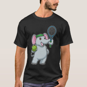 Elephant in Tennis met Tennis racket T-shirt