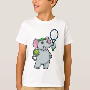 Elephant in Tennis met Tennis racket T-shirt