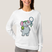 Elephant in Tennis met Tennis racket T-shirt (Voorkant)