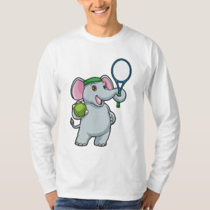 Elephant in Tennis met Tennis racket T-shirt