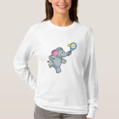 Elephant in Tennis met Tennis racket T-shirt (Voorkant)