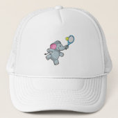 Elephant in Tennis met Tennis racket Trucker Pet (Voorkant)