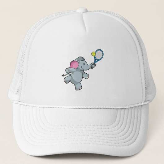 Elephant in Tennis met Tennis racket Trucker Pet (Voorkant)