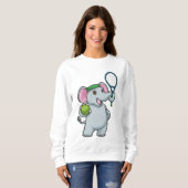 Elephant in Tennis met Tennis racket Trui (Voorkant volledig)