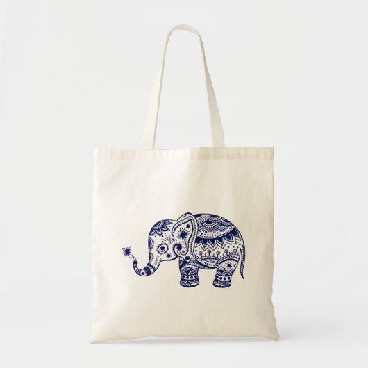 Elephant in vlooienblauw tote bag (Voorkant)
