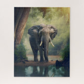 Elephant in Wilde Jigzaag Puzzle Legpuzzel (Verticaal)