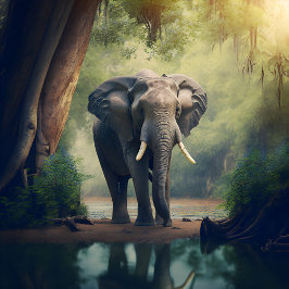Elephant in Wilde Jigzaag Puzzle Legpuzzel