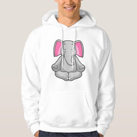 Elephant in Yoga in kruispoten Hoodie (Voorkant)