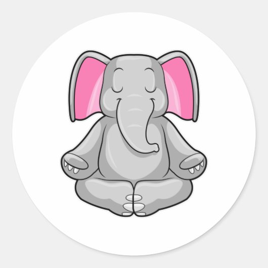 Elephant in Yoga in kruispoten Ronde Sticker (Voorkant)