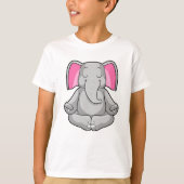 Elephant in Yoga in kruispoten T-shirt (Voorkant)