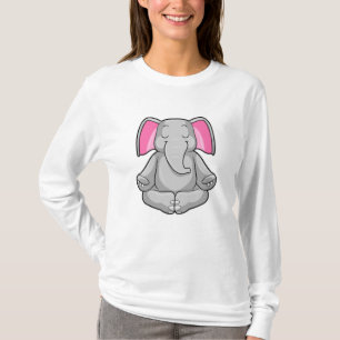 Elephant in Yoga in kruispoten T-shirt