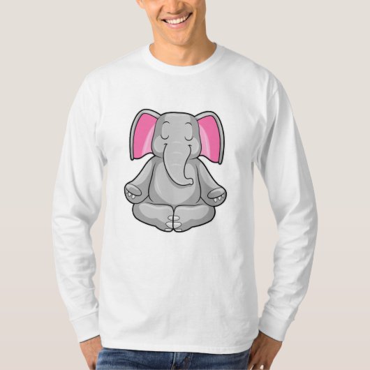 Elephant in Yoga in kruispoten T-shirt (Voorkant)