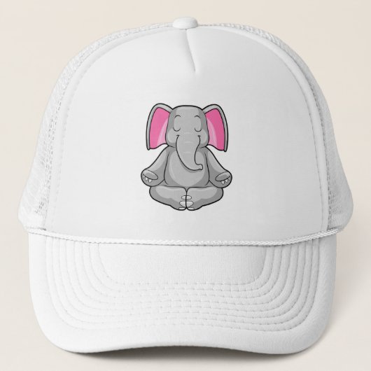 Elephant in Yoga in kruispoten Trucker Pet (Voorkant)