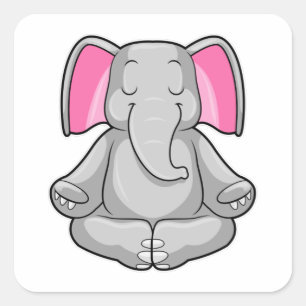 Elephant in Yoga in kruispoten Vierkante Sticker