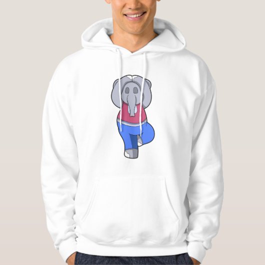 Elephant in Yoga in Permanent Hoodie (Voorkant)